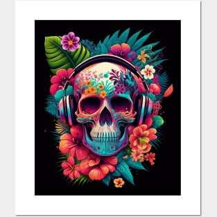 Colorful Floral Skull head design #5 Posters and Art